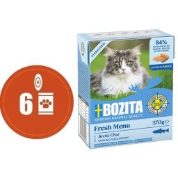 Bozita Fresh Menu Sterilised kousky v omáčce se SIVENEM MULTIPACK - konzerva pro kočky 6x370 g