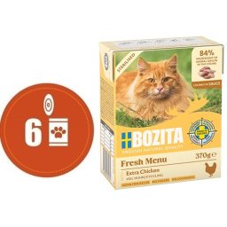 Bozita Fresh Menu Sterilised kousky v omáčce s KUŘETEM MULTIPACK - konzerva pro kočky 6x370 g
