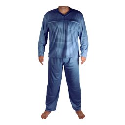 Standa pyžamo pánské dlouhé V2401 šedomodrá XXL