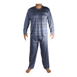 Milan pyžamo pánské dlouhé V1611 šedomodrá 3XL