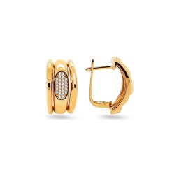 Zářivé náušnice se zirkony a hranatými liniemi IZ31330