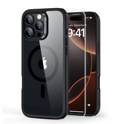 ESR Classic Hybrid Case HaloLock SET iPhone 16 Pro Max: Pouzdro a tvrzené sklo - Clear/Black