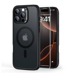 ESR Classic Hybrid Case HaloLock SET iPhone 16 Pro Max: Pouzdro a tvrzené sklo - Frosted Black