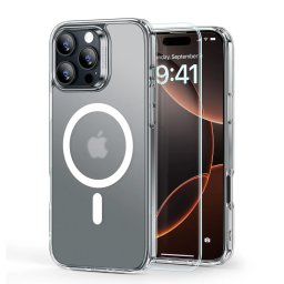 ESR Classic Hybrid Case HaloLock SET iPhone 16 Pro Max: Pouzdro a tvrzené sklo - Frosted Clear