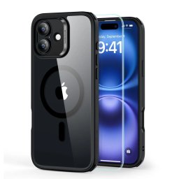 ESR Classic Hybrid Case HaloLock SET iPhone 16: Pouzdro a tvrzené sklo - Clear/Black