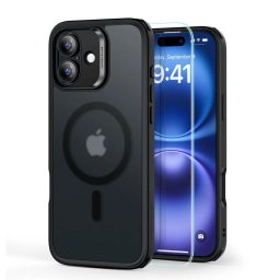 ESR Classic Hybrid Case HaloLock SET iPhone 16: Pouzdro a tvrzené sklo - Frosted Black
