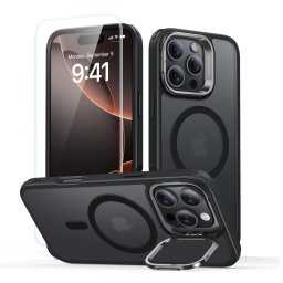 ESR Classic Hybrid KickStand HaloLock SET iPhone 16 Pro Max: Pouzdro a tvrzené sklo - Frosted Black