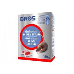 Rodenticid BROS měkká návnada na myši a potkany 150g 5599