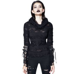 tričko dámské s dlouhým rukávem DEVIL FASHION - TT096