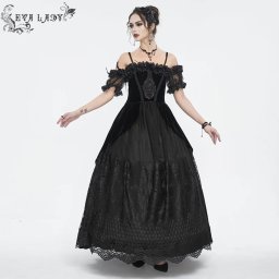 šaty dámské DEVIL FASHION - Black Gothic - ESKT04501