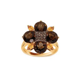 Prsten zdobený kvarcitem, citrínem a diamanty 4,5ct DIHU090