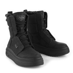 boty dámské (zimní) BUFFALO - VECTRA LACE UP HI WARM - BLK - 1270101-BLK