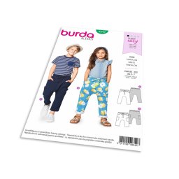Střih Burda 9342 - Dětské tepláky s nízkým sedem, kalhoty