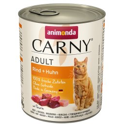 CARNY Adult hovězí a kuřecí - VELKÁ KONZERVA pro kočky 800 g