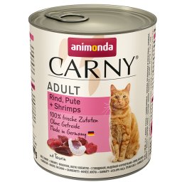 CARNY Adult hovězí, krůta a krevety - VELKÁ KONZERVA pro kočky 800 g