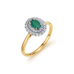 Briliantový prsten se smaragdem 0,46 ct KU1403