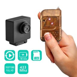Kamera v knoflíku s FULL HD knoflíková spy kamera + dálkové ovládání