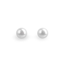 Perlové náušnice z nerezové oceli, barva 2 (6 mm) perlová
