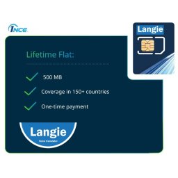 LANGIE SIM ULTRA - neomezená SIM s 500MB - 2G/3G/4G/LTE pro překlad ve 150 zemích světa platnost do 10 let