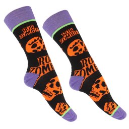 ponožky Rob Zombie - Orange Skulls - ROCK OFF - RZSCK05MB