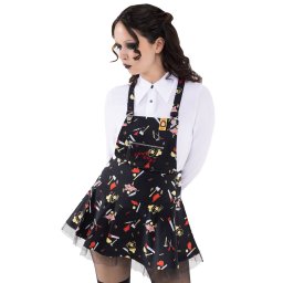 šaty dámské KILLSTAR x CHUCKY - It's Time To Play Pinafore - Black - KSRA010957