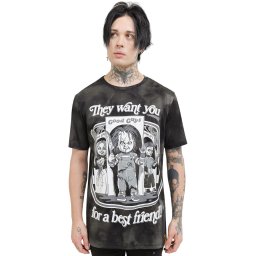 tričko unisex KILLSTAR x CHUCKY - Hey There Friend - Black - KSRA011069