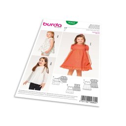 Střih Burda 9362 - Dětská halenka, nabírané šaty