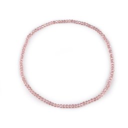 Náhrdelník pružný z broušených skleněných korálků, barva 4 pudrová AB