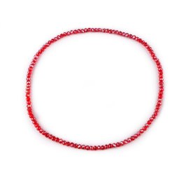 Náhrdelník pružný z broušených skleněných korálků, barva 5 červená AB
