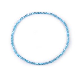 Náhrdelník pružný z broušených skleněných korálků, barva 6 modrá azuro AB