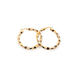 Zlaté točené kruhy s řeckým vzorem 3,5cm, 14K IZ22366M