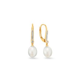 Elegantní perlové náušnice s brilianty Sienna IZBR110N