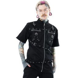 košile pánská POIZEN INDUSTRIES - BATES - BLACK - POI1429