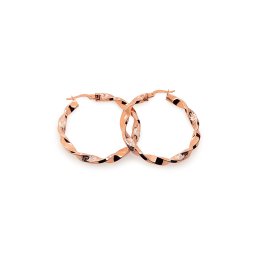 Točené kruhy s řeckým vzorem 3,5cm, růžové zlato 14K IZ22366MR