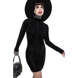 šaty dámské KILLSTAR - Skelliecore - Black - KSRA011677