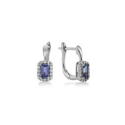 Tanzanitové náušnice 0,56ct s diamanty Scoit, bílé zlato KU3082A
