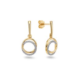 Visící diamantové náušnice 0.14 ct Nikoll, žluté zlato KU3102