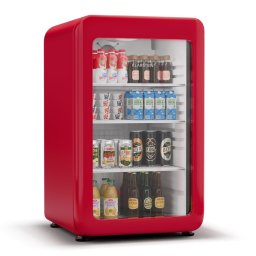 Klarstein Audrey Evo lednice na nápoje, Retro design, skleněné dveře, 115 l, EEK C