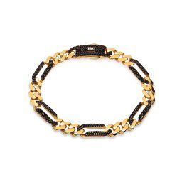 Monaco Chain bracelet Figaro Alternate Pavé Lock black 8 mm IZ31464N