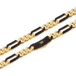 Monaco Chain Figaro Alternate Pavé Lock black 8mm IZ31464