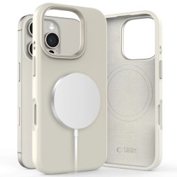 Pouzdro Tech-Protect Silicone Pure MagSafe iPhone 16 Pro Max - Cosmic Latte