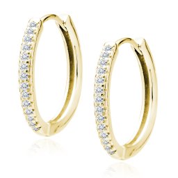 Lafira stříbrné pozlacené náušnice Hoops Crystal Z2082DEG