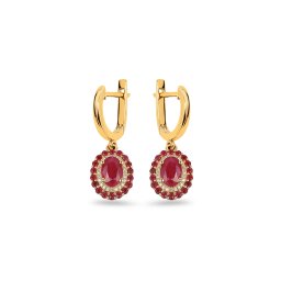 Rubínové náušnice 1,24 ct s brilianty Luissa IZBR959N