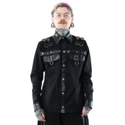 košile pánská POIZEN INDUSTRIES - AJANI - BLACK - POI1462