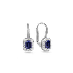 Safírové náušnice 0,55 ct s diamanty Irma, bílé zlato IZBR582ZAN