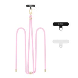 Tech-Protect C7S ROPE CROSSBODY Šňůrka / popruh na telefon - BABY PINK/GOLD
