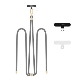 Tech-Protect C7S ROPE CROSSBODY Šňůrka / popruh na telefon - CRAYON GREY/GOLD