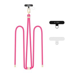 Tech-Protect C7S ROPE CROSSBODY Šňůrka / popruh na telefon - HOT PINK/GOLD