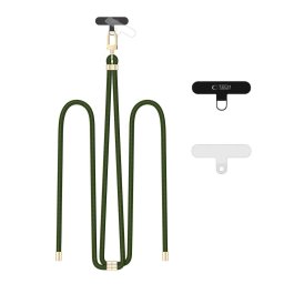Tech-Protect C7S ROPE CROSSBODY Šňůrka / popruh na telefon - HUNTER GREEN/GOLD