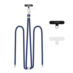 Tech-Protect C7S ROPE CROSSBODY Šňůrka / popruh na telefon - NAVY BLUE/SILVER
